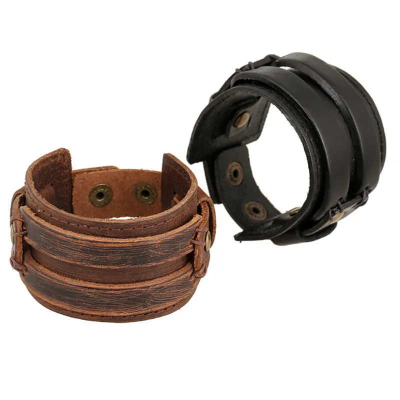 Men's Punk Rock Vintage Wide Genuine Leather Cuff Wrap Charm Bracelets Bangles Jewelry Fashion Accessories
Men's Punk Rock Vintage Wide Genuine Leather Cuff Wrap Charm Bracelets Bangles Jewelry Fashion Accessories
