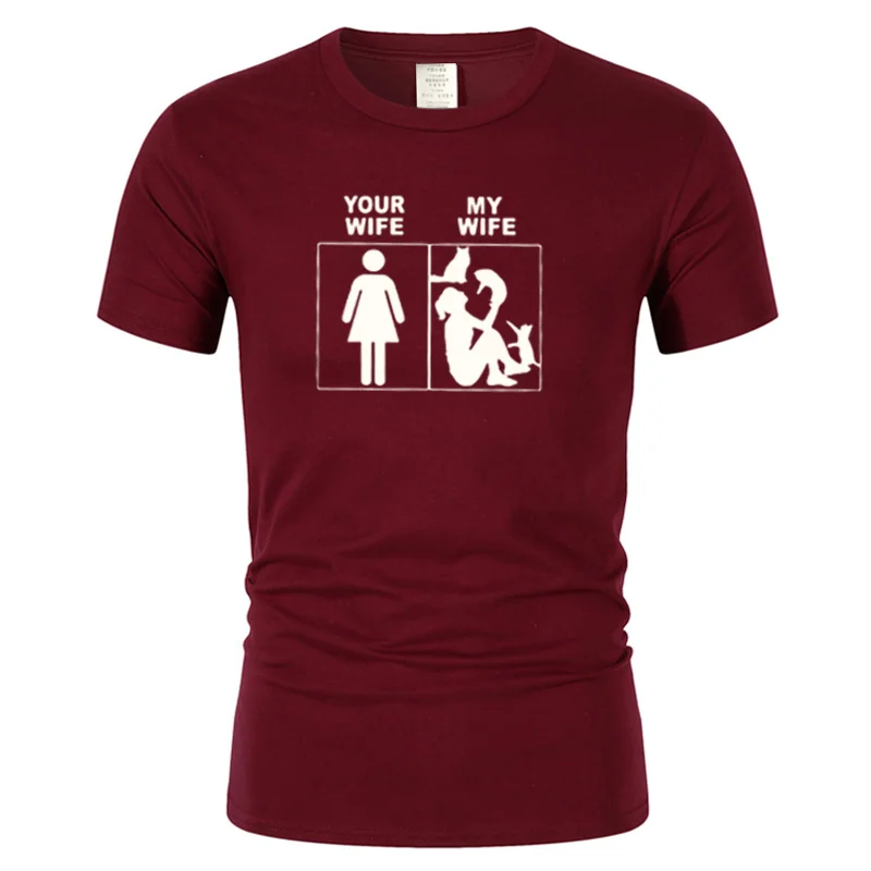 

Забавная Мужская футболка в подарок для мужа, футболка с вашей женой, 100% хлопок, высокое качество, Harajuku, Мужская футболка для отдыха с круглы...
