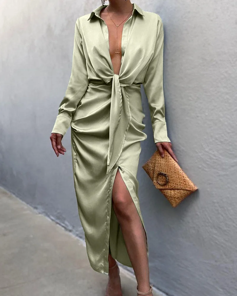 Women's inspired lapel top dress, new fashion casual elegant shirt mid-length skirt, women's lapel shirt pleated shirt skirt
Women's inspired lapel top dress, new fashion casual elegant shirt mid-length skirt, women's lapel shirt pleated shirt skirt