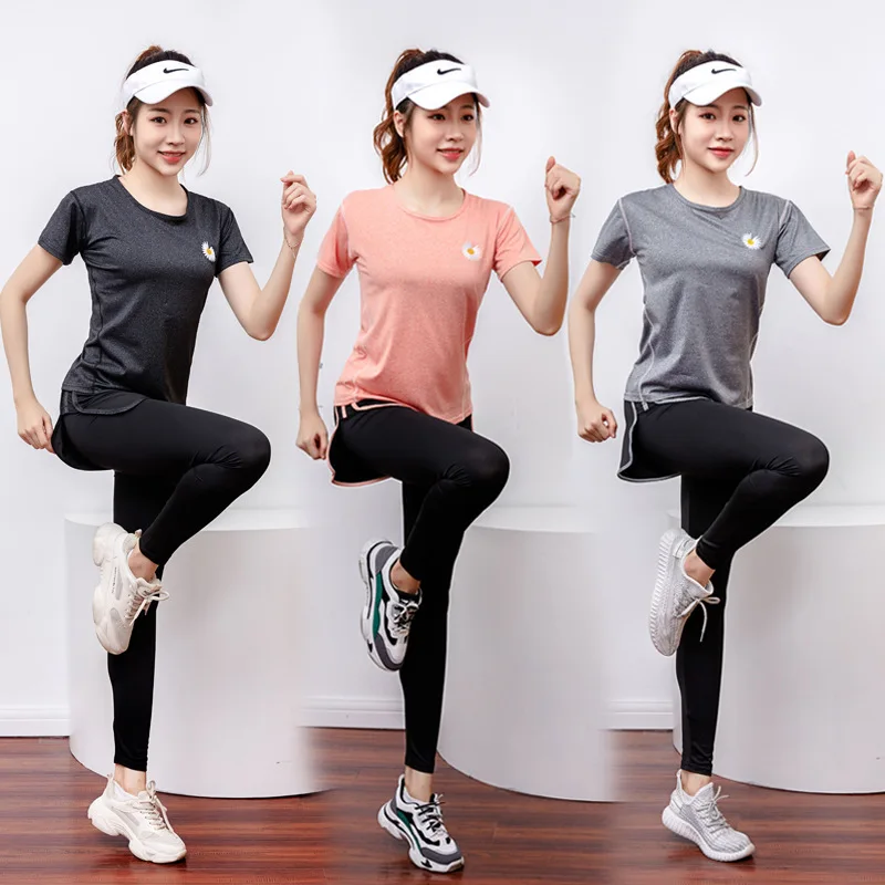 Summer Quick-Dry Breathable Sport Suit Small Daisy Solid Color Sports Clothes Loose Elastic Fitness Short T Sleeves Pants Women
Summer Quick-Dry Breathable Sport Suit Small Daisy Solid Color Sports Clothes Loose Elastic Fitness Short T Sleeves Pants Women
