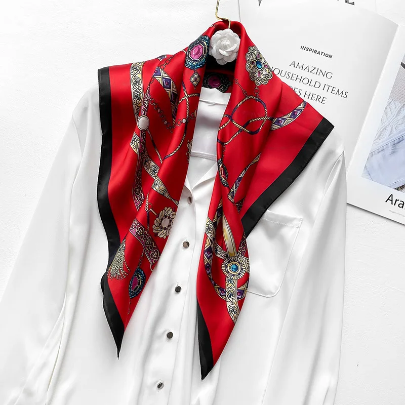 New 2021 Fashion Kerchief Small Silk Neck Scarf For Women 70*70 Hijab Scarfs Female Shawls Bags Scarves Lady Bandana Foulard
New 2021 Fashion Kerchief Small Silk Neck Scarf For Women 70*70 Hijab Scarfs Female Shawls Bags Scarves Lady Bandana Foulard