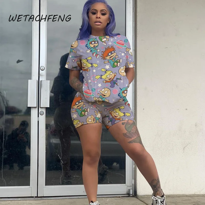 2 Piece Set Women Summer Biker Shorts And Tops Tracksuit Cartoon Anime Print loungewear Fitness Outfits Plus Size Female Clothes
2 Piece Set Women Summer Biker Shorts And Tops Tracksuit Cartoon Anime Print loungewear Fitness Outfits Plus Size Female Clothes