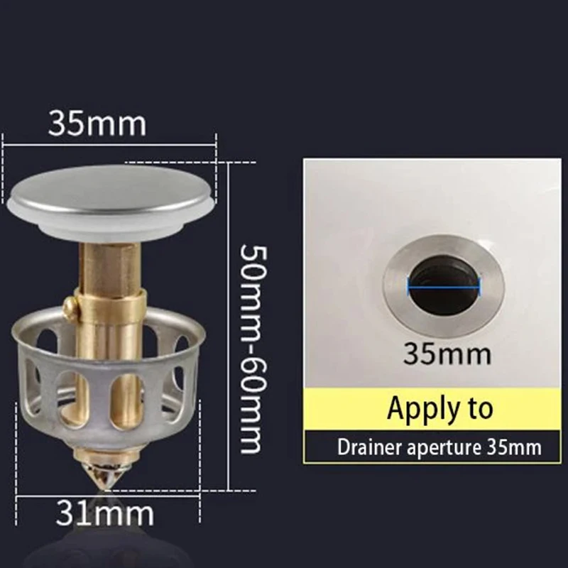 Universal Wash Basin Bounce Drain Filter Sink Drain Vanity Stopper Bathroom Accessories Bathtub Plug Trap Hair Catcher
Universal Wash Basin Bounce Drain Filter Sink Drain Vanity Stopper Bathroom Accessories Bathtub Plug Trap Hair Catcher
