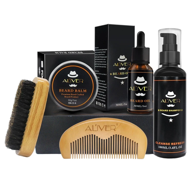 ALIVER 5Pcs Beard Grooming Kit with Beard Growth Oil Beard Balm Beard Brush Beard Comb Beard Growth Kit
ALIVER 5Pcs Beard Grooming Kit with Beard Growth Oil Beard Balm Beard Brush Beard Comb Beard Growth Kit
