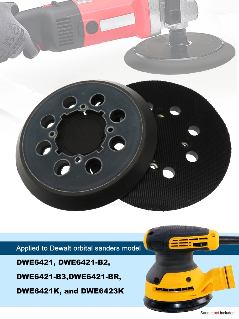 5 Inch 8-Hole Orbital Sander Pad Hook and Loop Backing Compatible with DWE6421 DWE6421-B2 DWE6421-B3 DWE6421-BR DWE6421K
5 Inch 8-Hole Orbital Sander Pad Hook and Loop Backing Compatible with DWE6421 DWE6421-B2 DWE6421-B3 DWE6421-BR DWE6421K