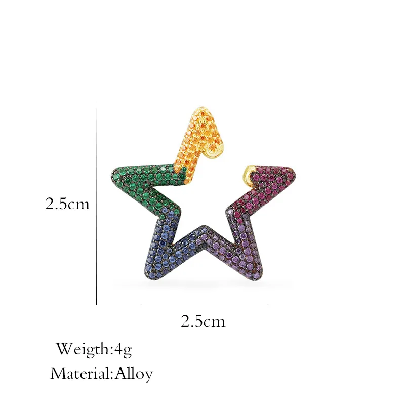Gold Color Full Crystals Star Ear cuff without Piercing Clip earrings Female Boho Vintage Fake Cartilage Earring For Women
Gold Color Full Crystals Star Ear cuff without Piercing Clip earrings Female Boho Vintage Fake Cartilage Earring For Women