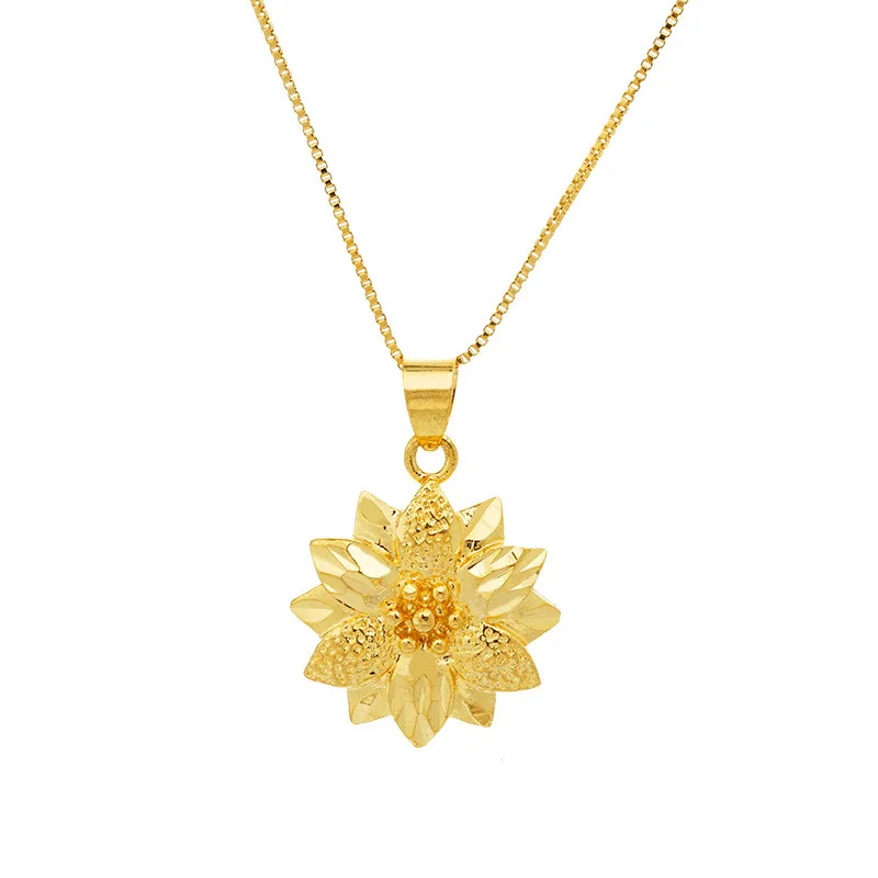 Indian 24K gold chains Necklaces for Women fashion love peacock flower Pendant Necklace Geometric Collier Collares freeshipping
Indian 24K gold chains Necklaces for Women fashion love peacock flower Pendant Necklace Geometric Collier Collares freeshipping