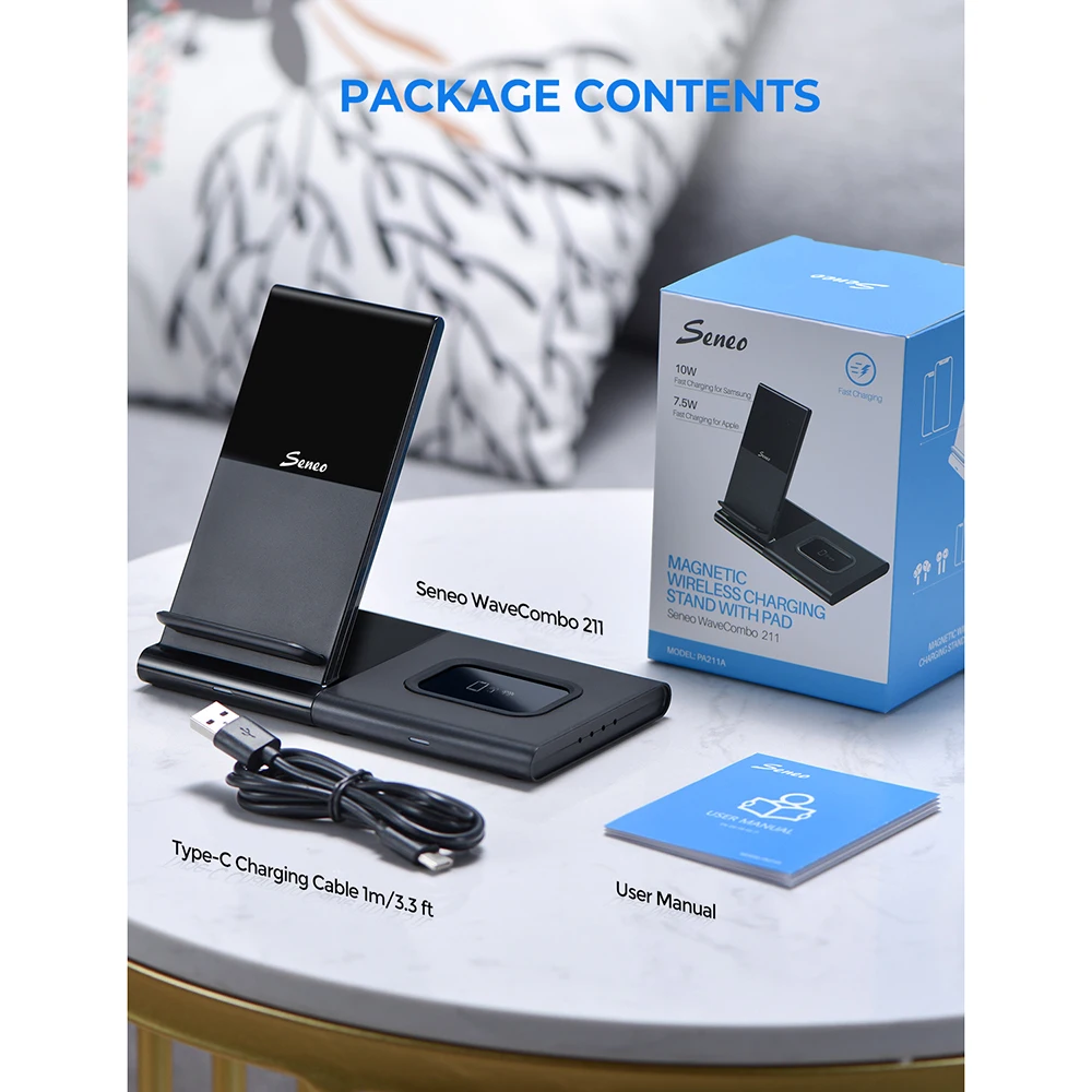 Seneo Wireless Charger, 2 in 1 Wireless Charging Stand Wireless Charging Stand for iPhone Detachable Wireless Charging Pad
Seneo Wireless Charger, 2 in 1 Wireless Charging Stand Wireless Charging Stand for iPhone Detachable Wireless Charging Pad