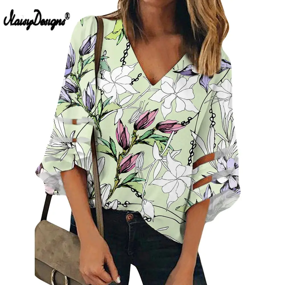 NOISYDESIGNS Casual Blouse Fresh Summer Womens Tee Tops and Chiffon Blouses Shirt Blusas V-neck Floral Prints Loose Plus Size
NOISYDESIGNS Casual Blouse Fresh Summer Womens Tee Tops and Chiffon Blouses Shirt Blusas V-neck Floral Prints Loose Plus Size