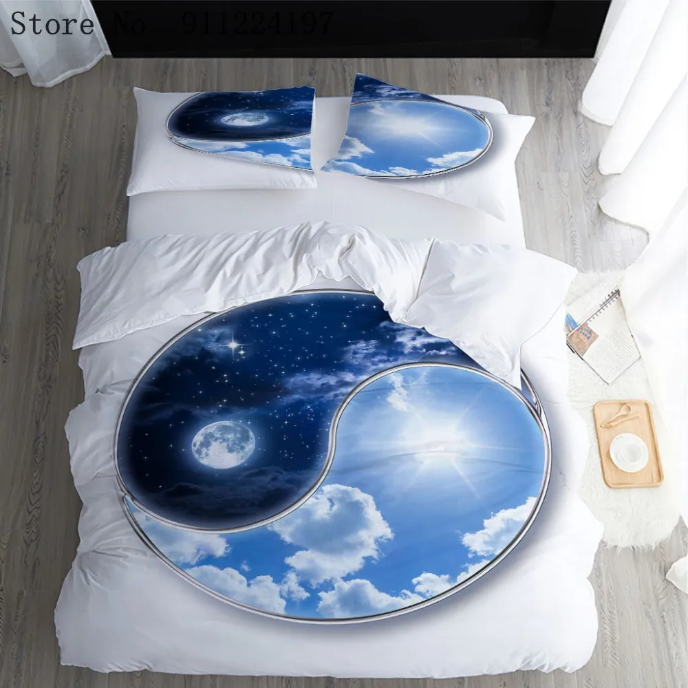 

Tai Chi Comforter Bedding Set Yin And Yang Day And Night Duvet Cover Adult Quilt Cover Luxury Bedclothes Microfiber Bed Linen