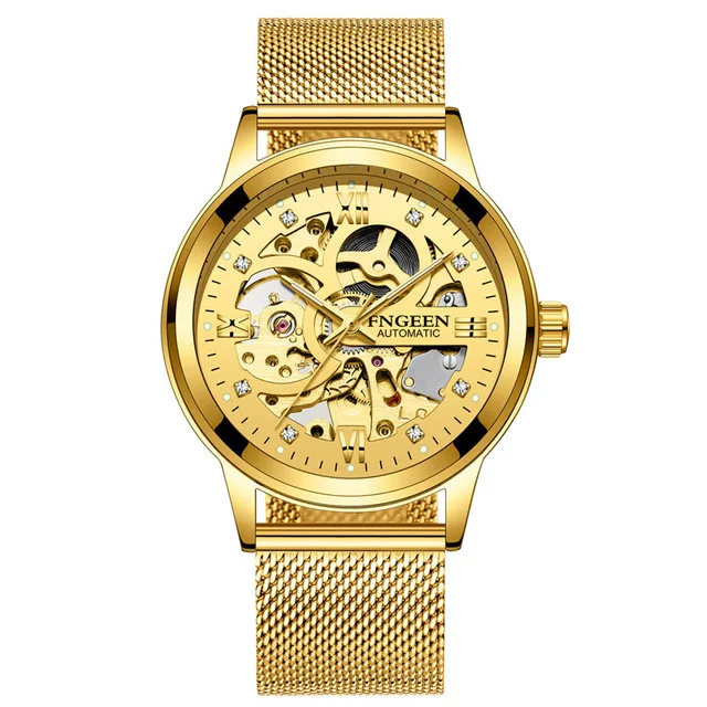 Mechanical Watches for Men Hodinky Steel Mesh Band Hollow Wristwatch Diamond Luminous Male Clock Hour Tourbillon Automatic Watch
Mechanical Watches for Men Hodinky Steel Mesh Band Hollow Wristwatch Diamond Luminous Male Clock Hour Tourbillon Automatic Watch