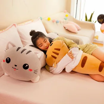50/130 cm long cat pillow plush toy soft stuffed plush animal kids gift home decor girl gift WJ290