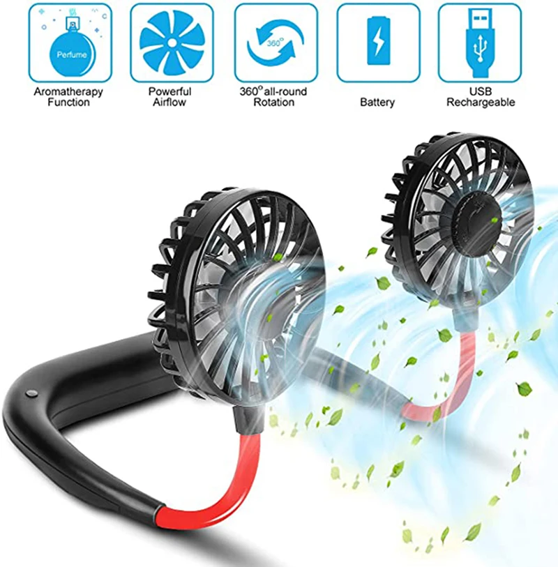USB portable fan cold fan hands free neck fan hanging rechargeable mini sports fan 3-speed adjustable neck dual fan Home Office
USB portable fan cold fan hands free neck fan hanging rechargeable mini sports fan 3-speed adjustable neck dual fan Home Office