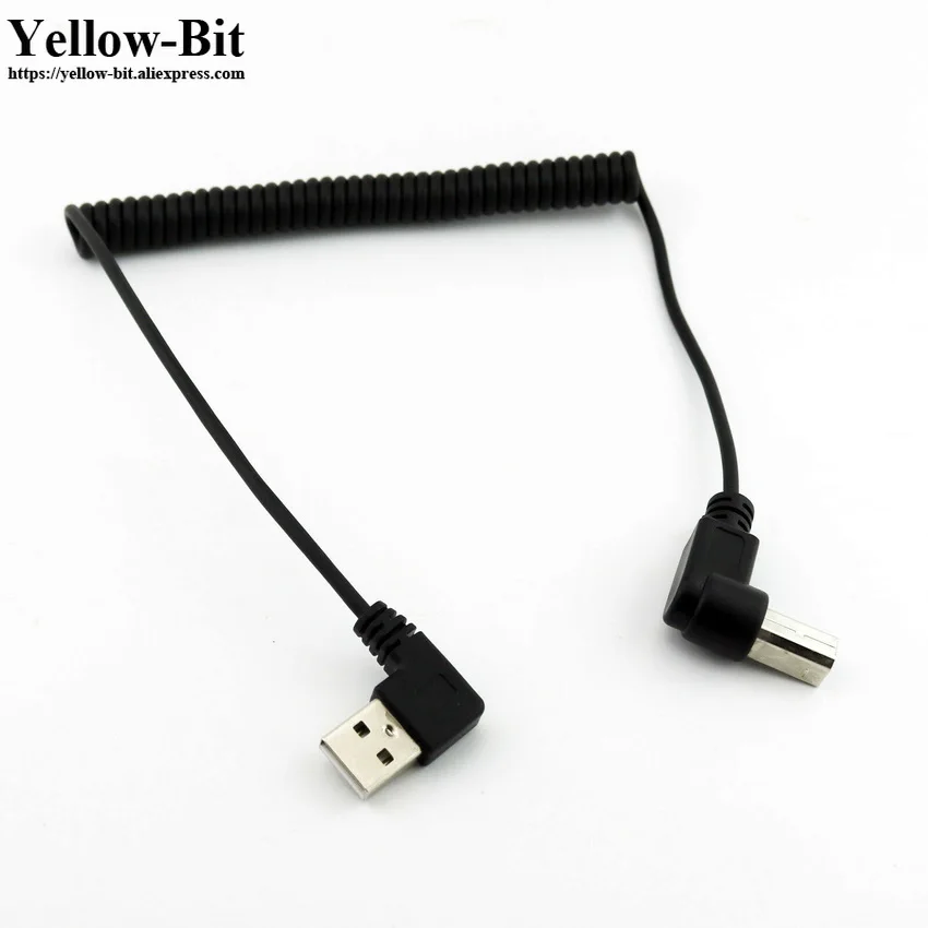 5FT Спиральный USB 2 0 B с прямым углом Штекерный кабель | Электроника