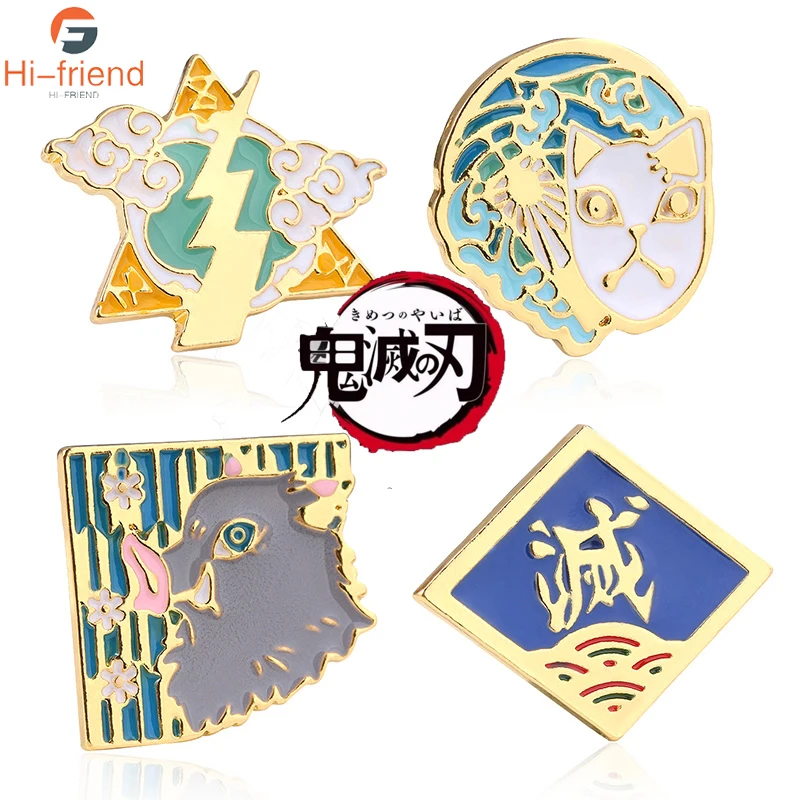 

Anime Brooch Demon Slayer: Kimetsu no Yaiba Brooch Kamado Tanjirou Kamado Nezuko Agatsuma Zenitsu Hashibira Inosuke Giyuu