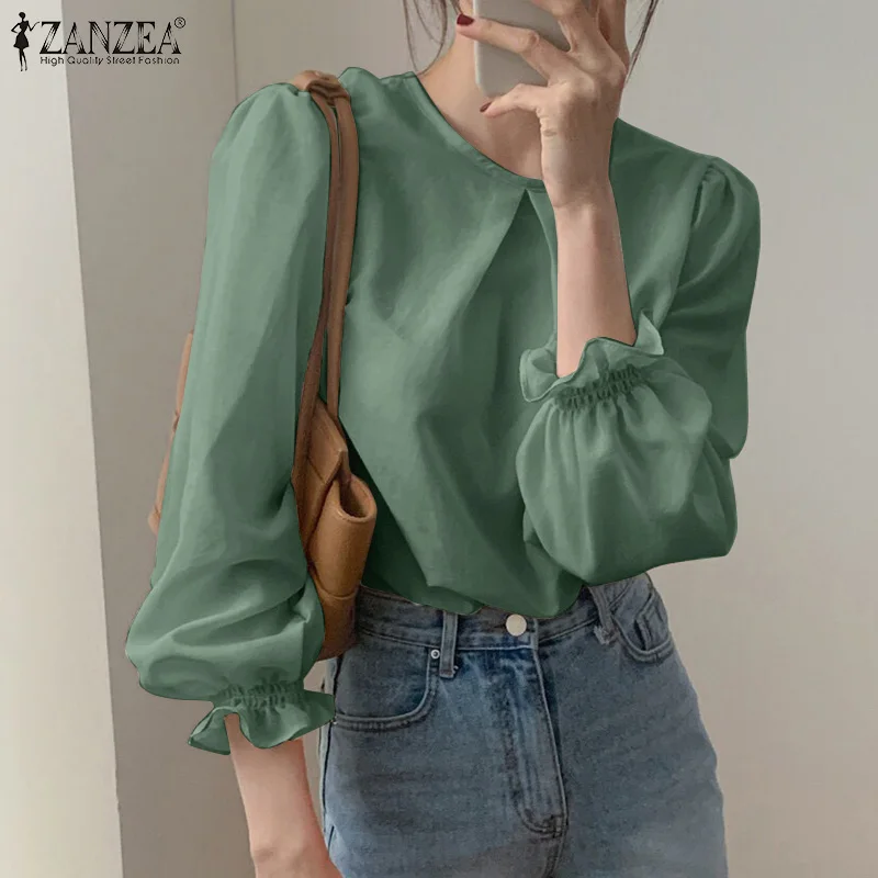 ZANZEA Loose Office Work Chemise Autumn Casual Solid Blouse Women Vintage Long Lantern Sleeve O Neck Shirt Korean Pleated Tops
ZANZEA Loose Office Work Chemise Autumn Casual Solid Blouse Women Vintage Long Lantern Sleeve O Neck Shirt Korean Pleated Tops