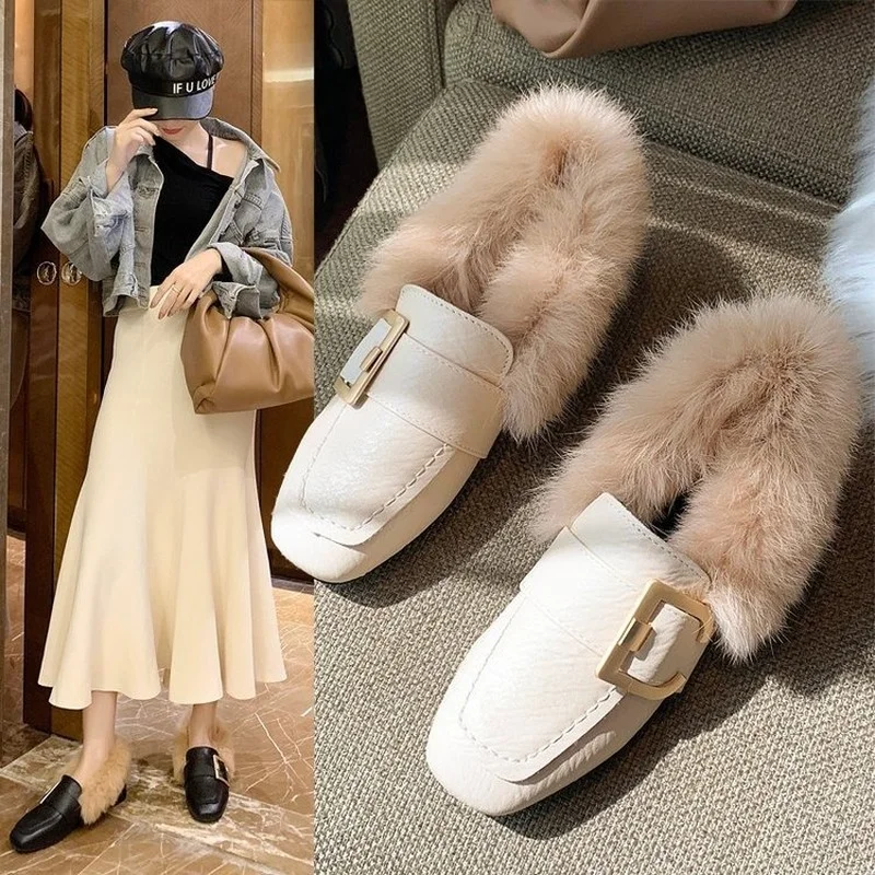 Fashion casual peas shoes 2021 winter new Korean women's plus fluffy shoes with square toe and thick heels
Fashion casual peas shoes 2021 winter new Korean women's plus fluffy shoes with square toe and thick heels