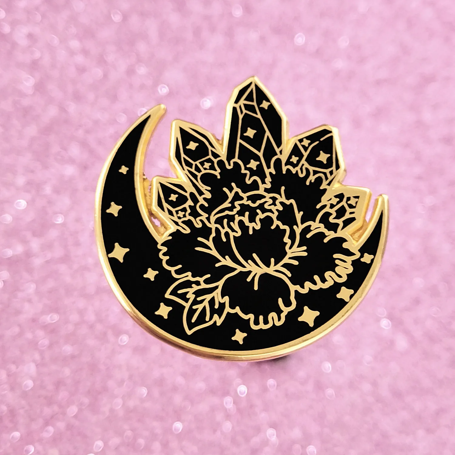 Exquisite Quartzs and Moon Hard Enamel Pin Gothic Art Black Crystal Flower Cluster Brooch Fashion Lapel Backpack Pins Jewelry
Exquisite Quartzs and Moon Hard Enamel Pin Gothic Art Black Crystal Flower Cluster Brooch Fashion Lapel Backpack Pins Jewelry