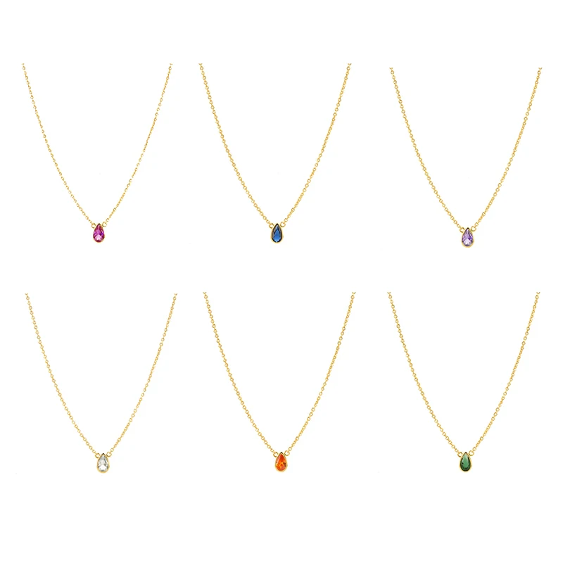 925 Sterling Silver Gold color Chain Necklace Colorful Water Drop Zircon Pendant Necklace Wedding/Party/Anniversary Gift
925 Sterling Silver Gold color Chain Necklace Colorful Water Drop Zircon Pendant Necklace Wedding/Party/Anniversary Gift