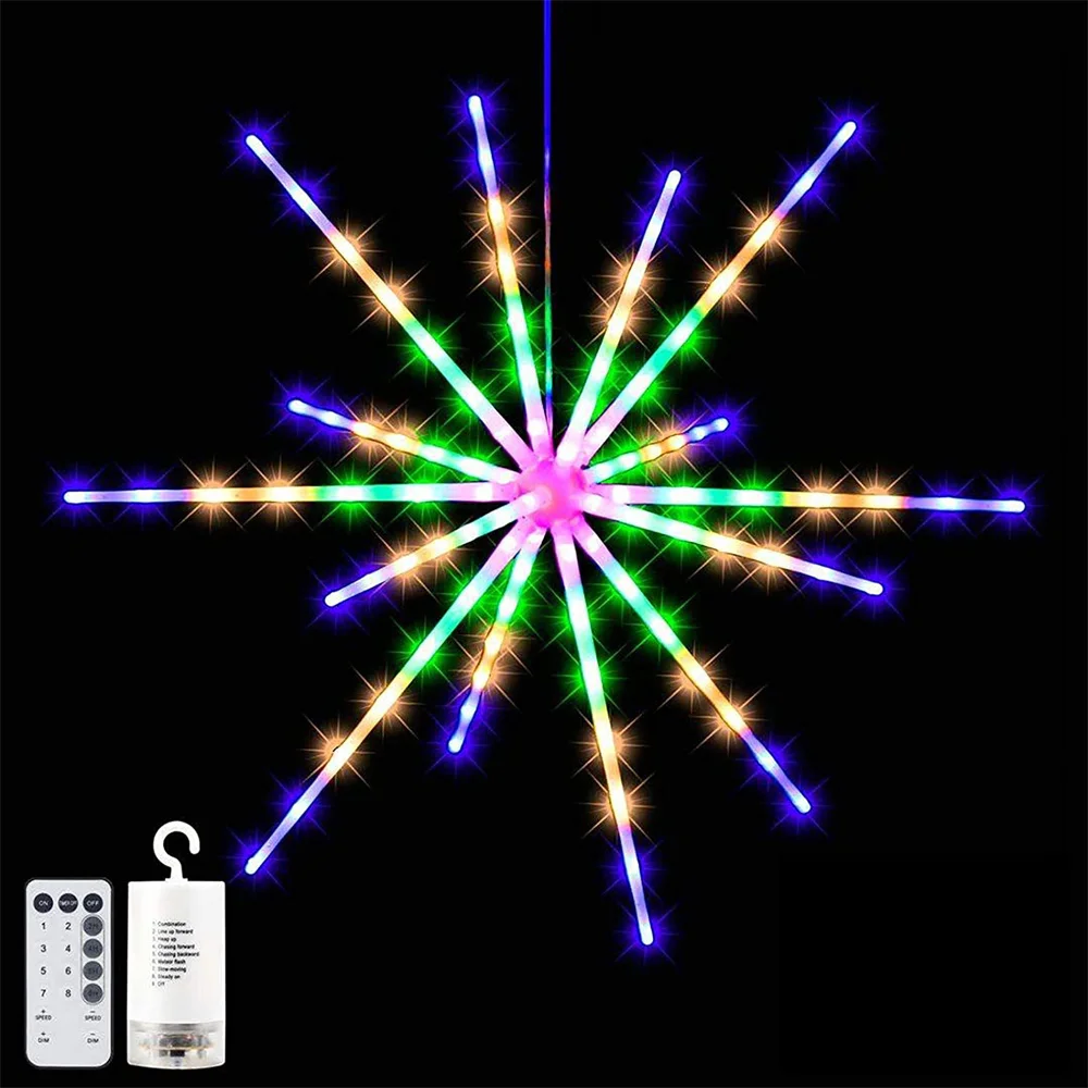 112 LED Firework String Lights Waterproof Meteor Fairy Lights 8 Mode Explosion Starburst Lamp Remote Control RGB Christmas Decor
112 LED Firework String Lights Waterproof Meteor Fairy Lights 8 Mode Explosion Starburst Lamp Remote Control RGB Christmas Decor