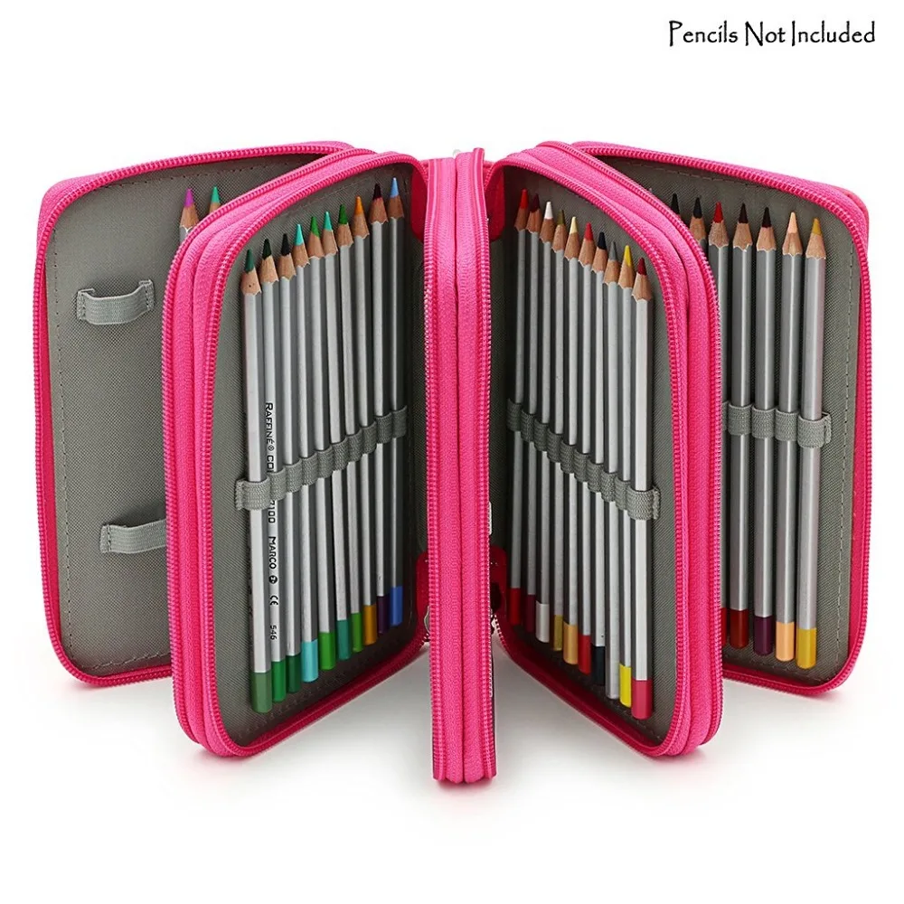 72 держателя, 4-слойный удобный чехол для школьных карандашей, вместительная цветная сумка для карандашей, подарок для студентов 
72 держателя, 4-слойный удобный чехол для школьных карандашей, вместительная цветная сумка для карандашей, подарок для студентов