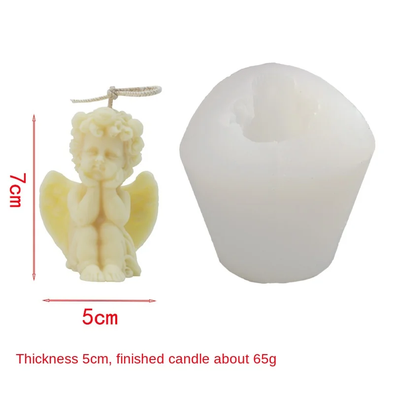 

3D Cute Angel Baby Candle Silicone Wax Mould Shape Candle Mold Aromatherapy Plaster Gypsum Scented