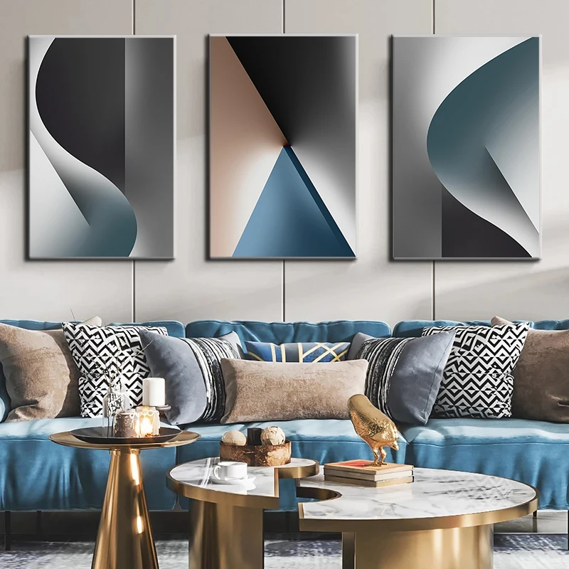 Геометрическое настенное искусство абстрактная картина на холсте современный скандинавский Холст плакат и принты синий серый домашний де... 
Геометрическое настенное искусство абстрактная картина на холсте современный скандинавский Холст плакат и принты синий серый домашний де...