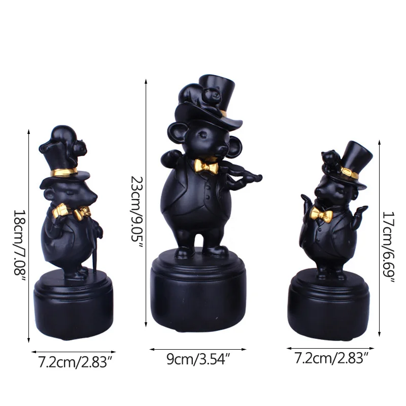 3pcs/Sets Exquisite Gentleman Rat Miniature Model Figurine Home Decoration Crafts Mouse Orchestra Birthday Gifts Ornament Decor
3pcs/Sets Exquisite Gentleman Rat Miniature Model Figurine Home Decoration Crafts Mouse Orchestra Birthday Gifts Ornament Decor