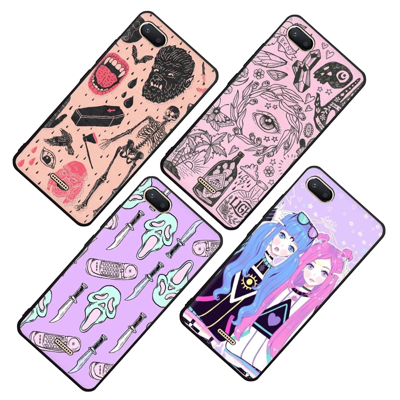 Силиконовый чехол для телефона EWAU Girly Pastel Witch Goth Xiaomi Redmi Note 4 4X 5 6 7 8 Pro 5A Prime |
