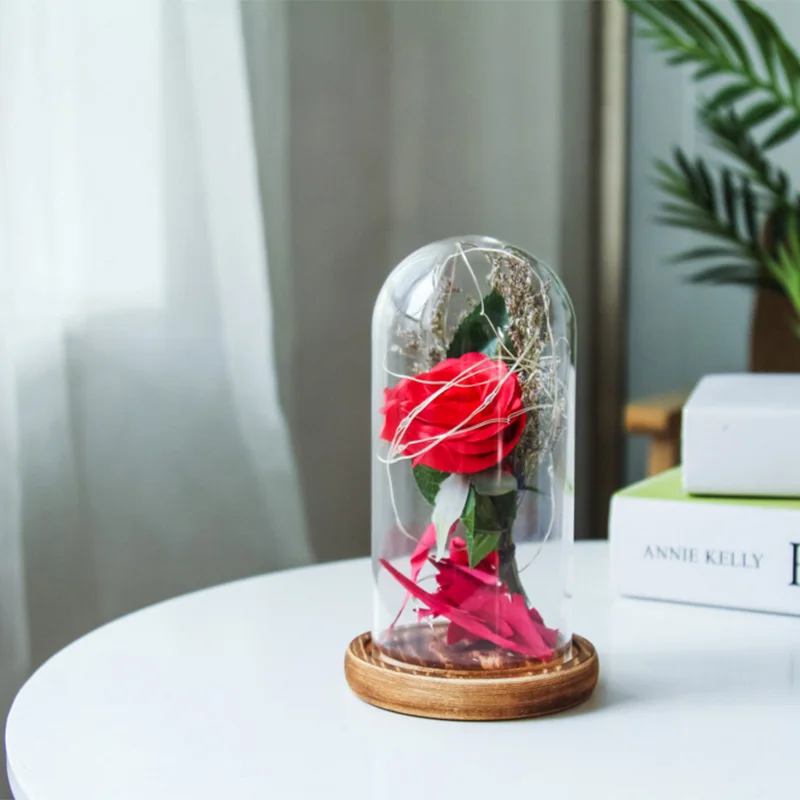 Birthday Gift Beauty and The Beast Red Rose Fallen Petals In A Glass Dome on A Wooden Base for Valentine's Gifts
Birthday Gift Beauty and The Beast Red Rose Fallen Petals In A Glass Dome on A Wooden Base for Valentine's Gifts