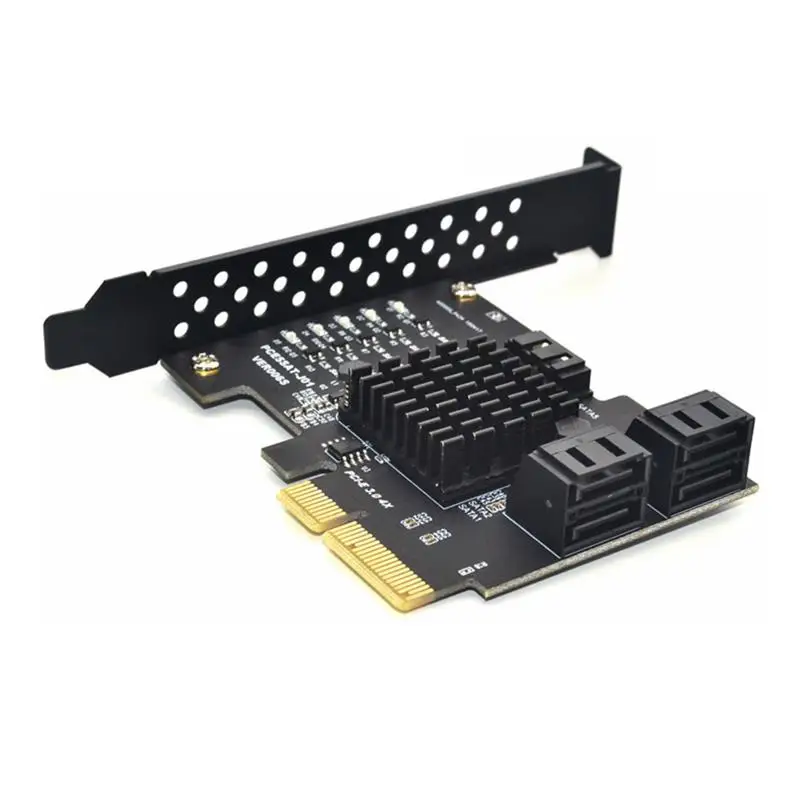 PCI-E 4X GEN3 to SATA 3.0 Expansion Card 5 Port Full Speed 6G Transfer Expansion IPFS Hard Disk JMS585 for Win7 / 8 / 10 / Linux
PCI-E 4X GEN3 to SATA 3.0 Expansion Card 5 Port Full Speed 6G Transfer Expansion IPFS Hard Disk JMS585 for Win7 / 8 / 10 / Linux