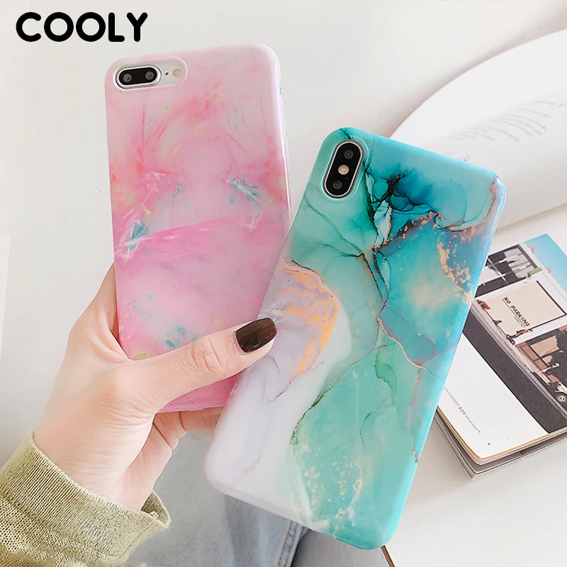COOLY мраморные чехлы для телефонов iPhone 6 S 7 8 Plus X XS Max XR задняя крышка на мягкий IMD