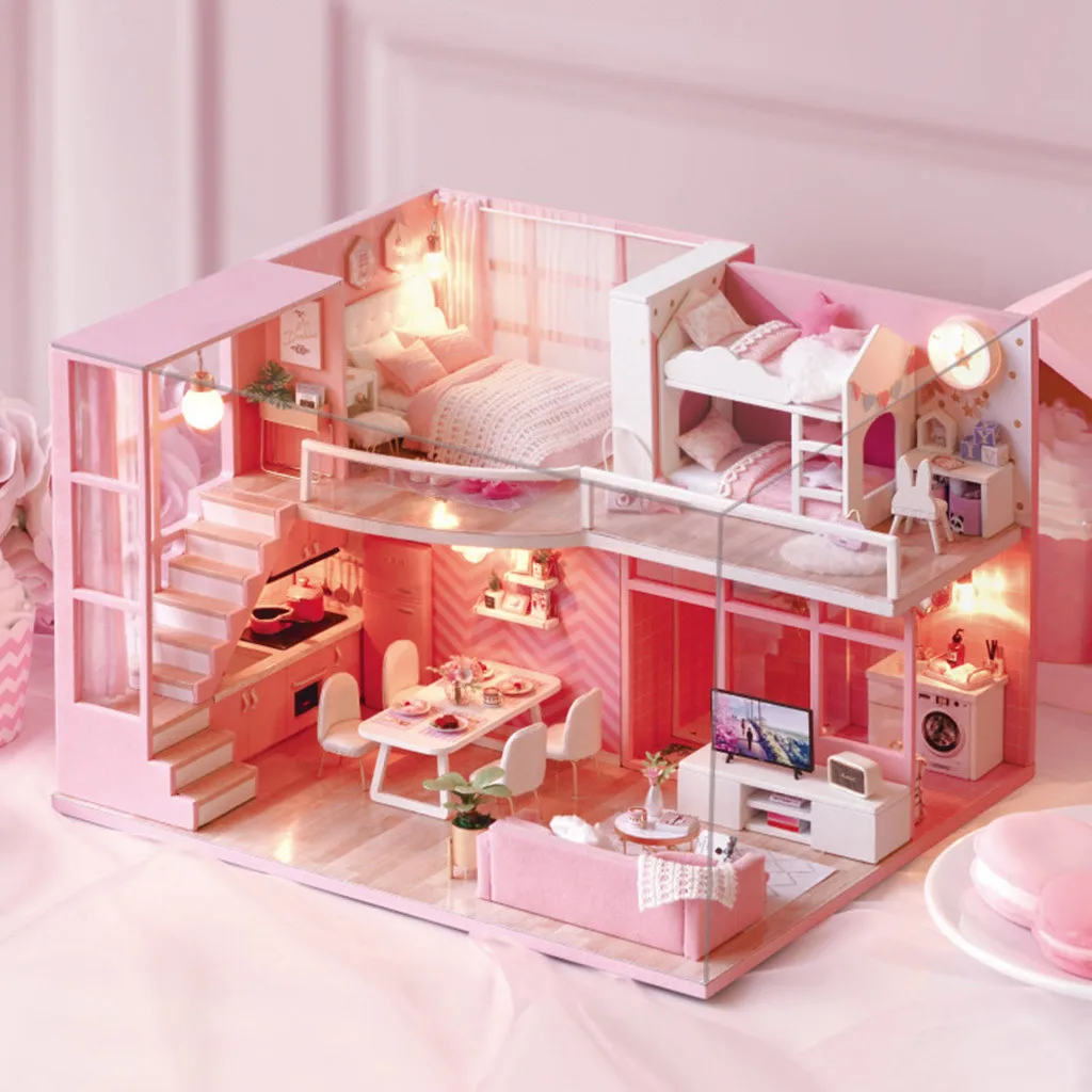 3D Wooden DIY Miniature House Furniture LED House Puzzle Decorate Creative 0ML Dollhouse Toys For Children Birthday Gifts
3D Wooden DIY Miniature House Furniture LED House Puzzle Decorate Creative 0ML Dollhouse Toys For Children Birthday Gifts
