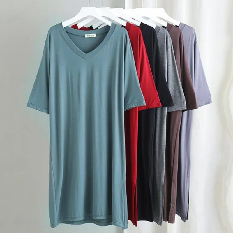 Women night wear sexy sleepwear nightgowns new half-sleeve cotton nightdress v-neck loose nightshirt woman spring summer dress
Women night wear sexy sleepwear nightgowns new half-sleeve cotton nightdress v-neck loose nightshirt woman spring summer dress