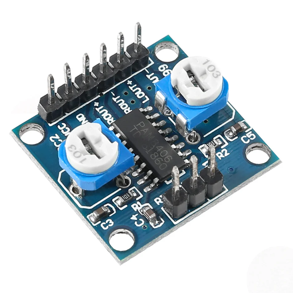 1pcs PAM8406 Digital Amplifier Board Speaker AMP Module With Volume Potentiometer 5Wx2 Stereo
1pcs PAM8406 Digital Amplifier Board Speaker AMP Module With Volume Potentiometer 5Wx2 Stereo