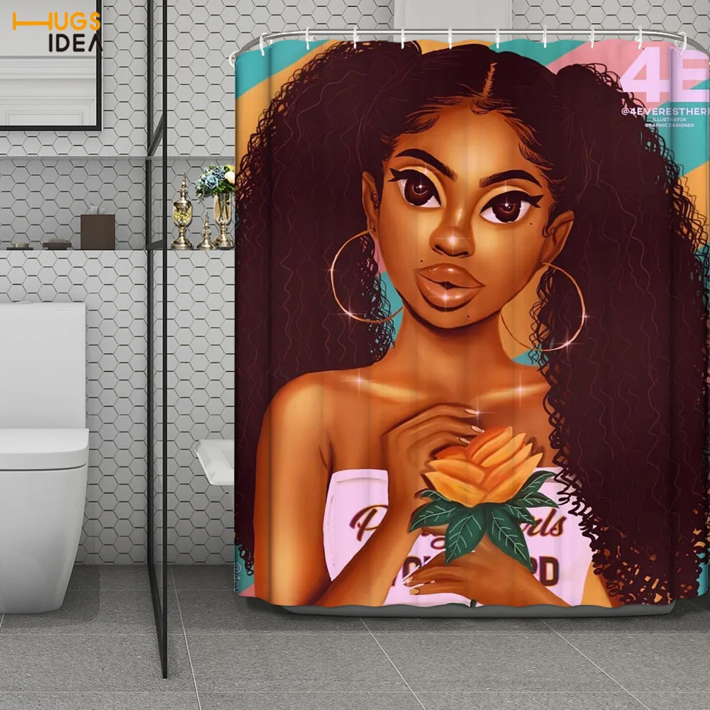 HUGSIDEA Black Girls Art Print Shower Curtain Home Decor Bath Screen with 12 Hook Waterproof Fabric Washable Bathroom Curtains
HUGSIDEA Black Girls Art Print Shower Curtain Home Decor Bath Screen with 12 Hook Waterproof Fabric Washable Bathroom Curtains