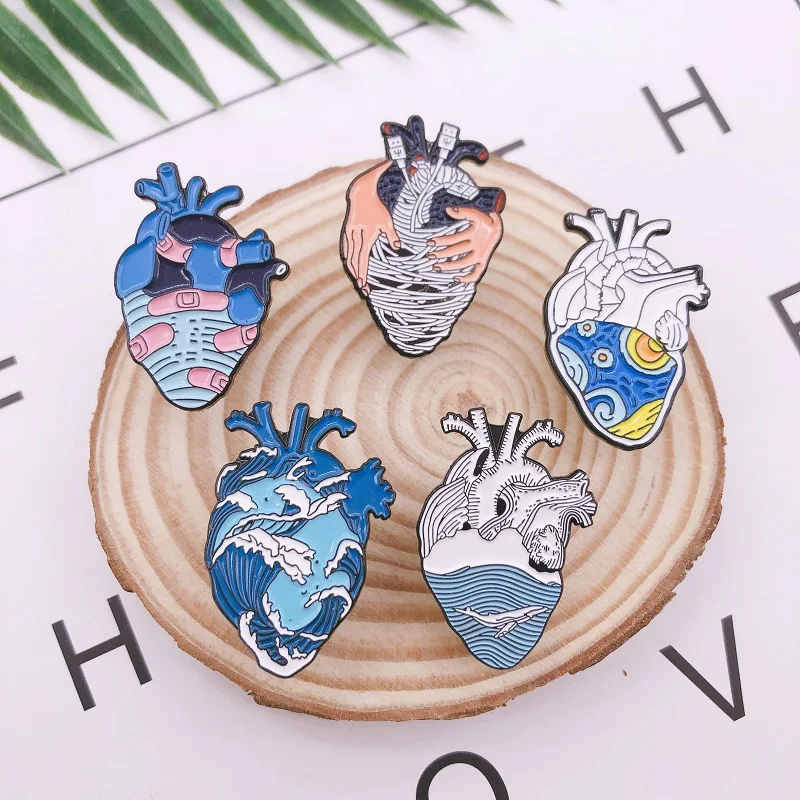 Creative Skeleton Organs Heart Enamel Brooch Sea Spray Airplane Whale Data Line Hand Bandage Heat Wave Alloy Badge Cartoon Pin
Creative Skeleton Organs Heart Enamel Brooch Sea Spray Airplane Whale Data Line Hand Bandage Heat Wave Alloy Badge Cartoon Pin