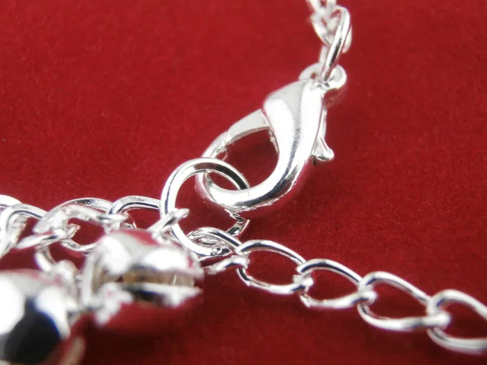 ZYZQ Bright Silver Plated Chain Bracelets Vintage Classic Bell Ball Pendant Birthday Christmas Present For Women Lovely Jewel | Украшения и
