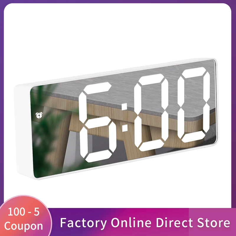 LED Digital Mirror Alarm Clock Standing Rectangle Room Decor Voice Control Temperature Display Bedroom Desktop Home Decoration
LED Digital Mirror Alarm Clock Standing Rectangle Room Decor Voice Control Temperature Display Bedroom Desktop Home Decoration