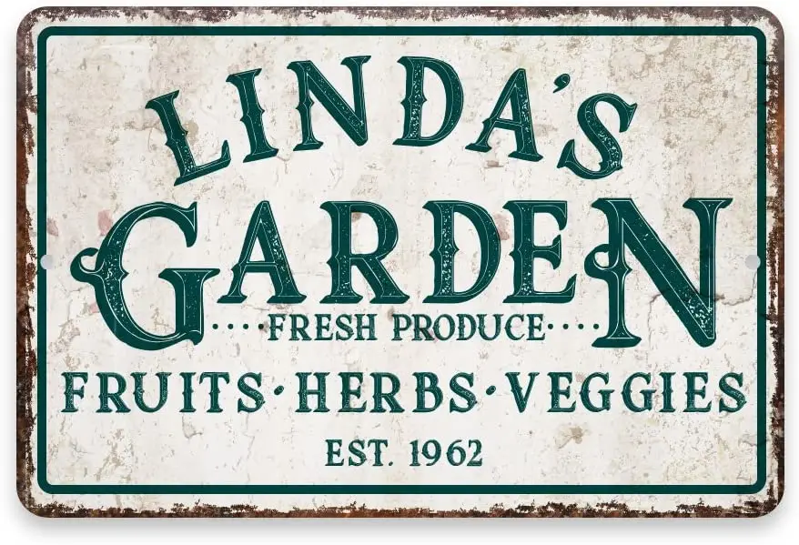 Metal Sign LINDAS GARDEN Outdoor Garden Park Wall Decoration Retro Vintage Metal Sign Can Be Customized 8X12 Inches
Metal Sign LINDAS GARDEN Outdoor Garden Park Wall Decoration Retro Vintage Metal Sign Can Be Customized 8X12 Inches