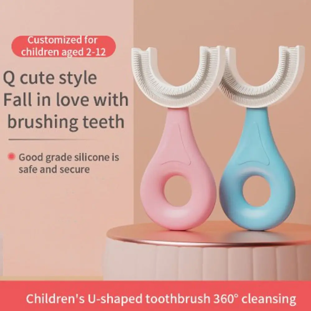 Handheld Food-grade Baby Kids 360 Degree U-shape Baby Toothbrush Teeth Cleaner Children Silicone Toothbrush Oral Care
Handheld Food-grade Baby Kids 360 Degree U-shape Baby Toothbrush Teeth Cleaner Children Silicone Toothbrush Oral Care