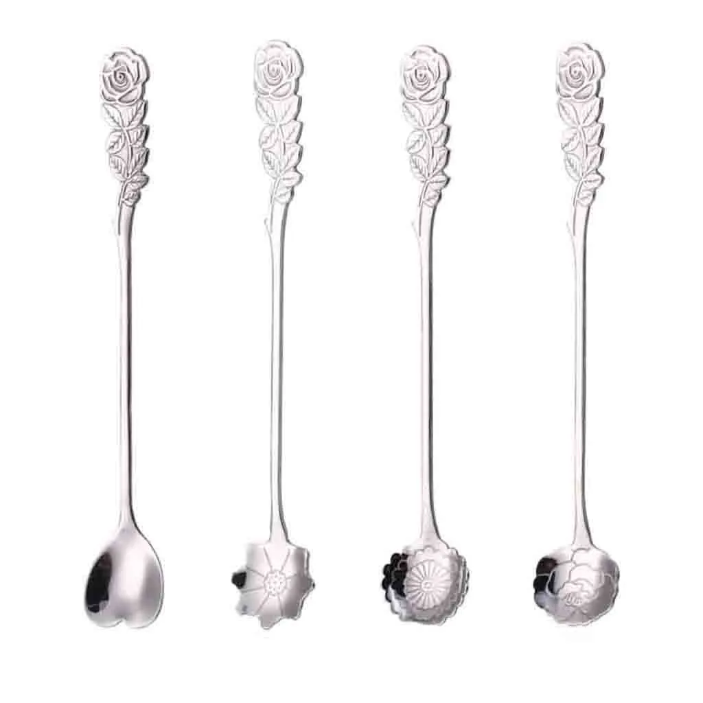 4Pcs Tea Coffee Mixing Spoon Flower Shape Spoon Long Handle Dessert Stainless Steel Vintage Teaspoons Ice Cream Candy Tableware
4Pcs Tea Coffee Mixing Spoon Flower Shape Spoon Long Handle Dessert Stainless Steel Vintage Teaspoons Ice Cream Candy Tableware