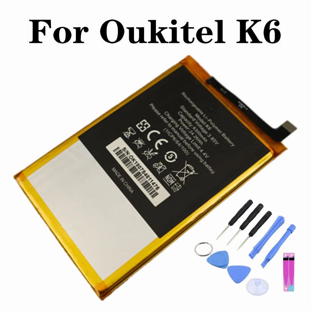 6300mAh K6 Battery For Oukitel K6 K 6 Smart Phone Bateria Batteries High Quality Replacement Batteries + Tools
6300mAh K6 Battery For Oukitel K6 K 6 Smart Phone Bateria Batteries High Quality Replacement Batteries + Tools