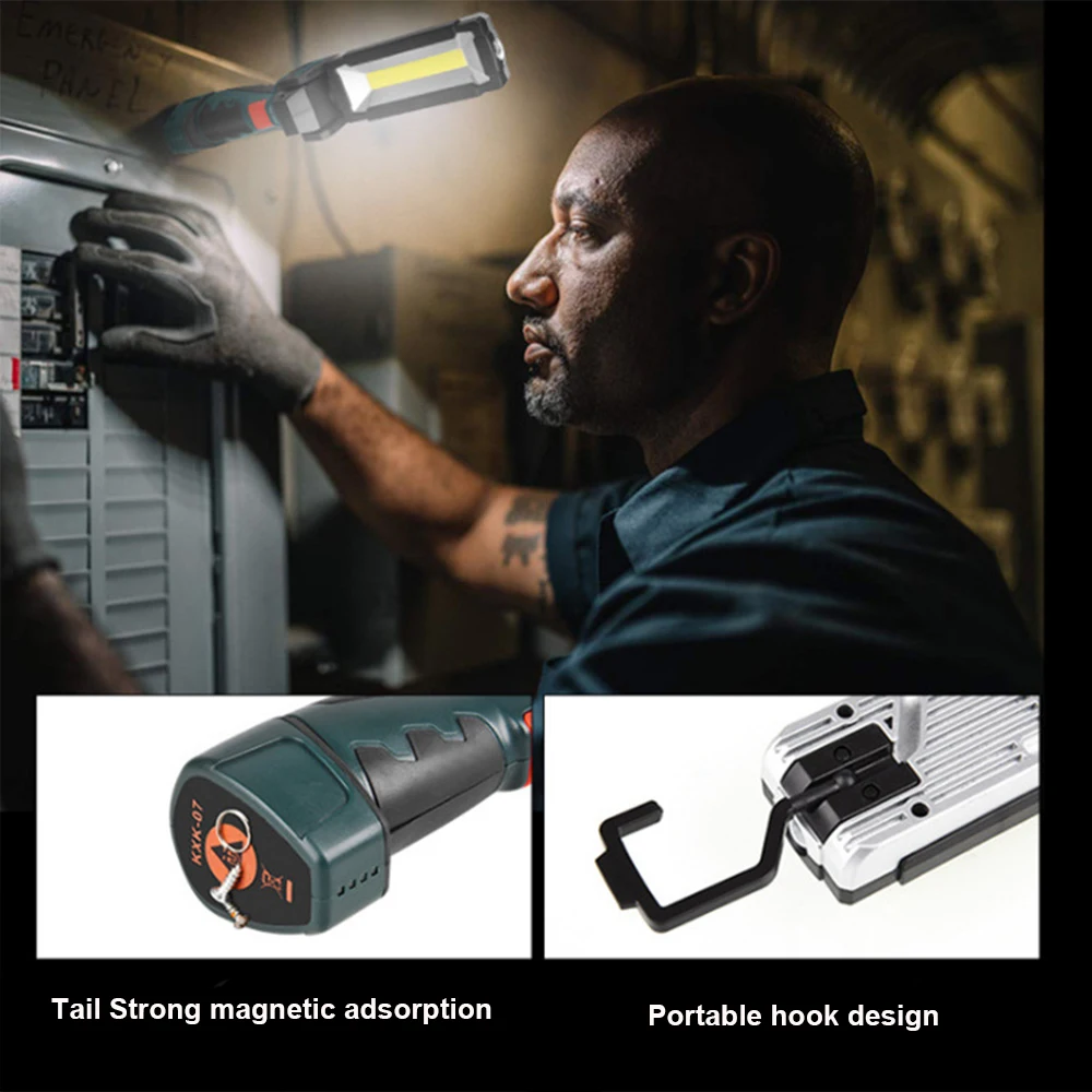 Profession Dual 360 COB Bulb Portable Folding Work Light USB Rechargeable Inspection Lamp Torch Car Emergency Flashing Light
Profession Dual 360 COB Bulb Portable Folding Work Light USB Rechargeable Inspection Lamp Torch Car Emergency Flashing Light