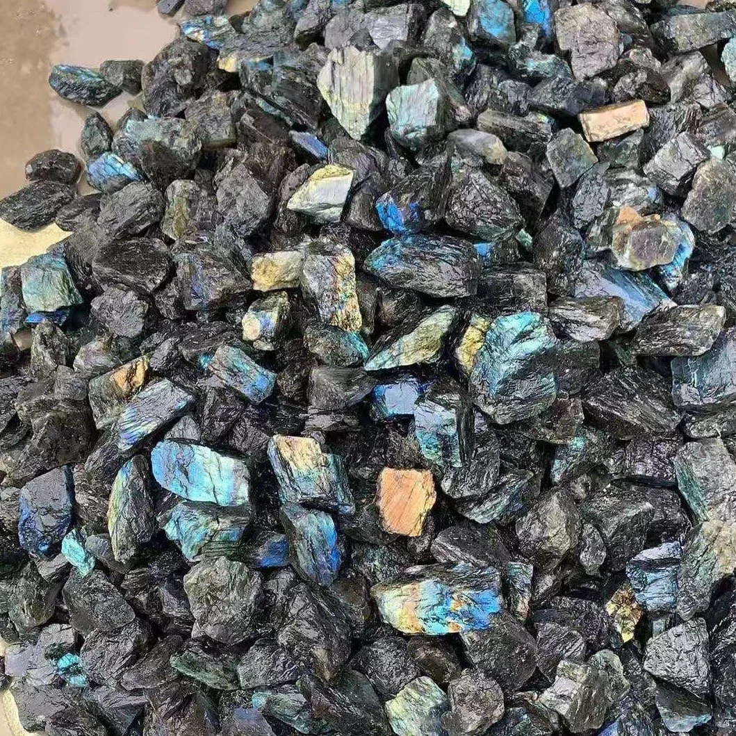 100% натуральный кварцевый кристалл грубый синий цвет Лабрадорит образцы
