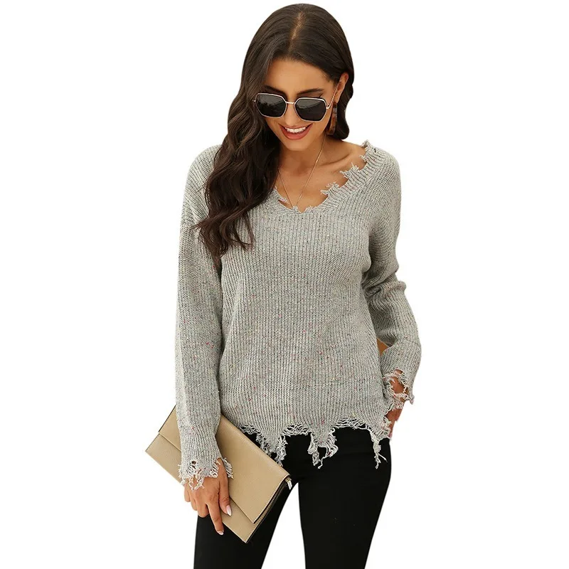 Plus Size Sexy V-neck Women Sweater 2020 Autumn Dot Hole Long Sleeve Knitted Pullover Korean Casual Loose Tops Winter Clothes
Plus Size Sexy V-neck Women Sweater 2020 Autumn Dot Hole Long Sleeve Knitted Pullover Korean Casual Loose Tops Winter Clothes