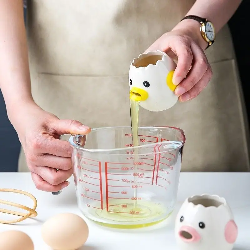 Egg Yolk White Separator Cute Chicken Ceramic Practical Egg Yolk Protein Separator Filter Baking Tools Kitchen Accessories 
Egg Yolk White Separator Cute Chicken Ceramic Practical Egg Yolk Protein Separator Filter Baking Tools Kitchen Accessories