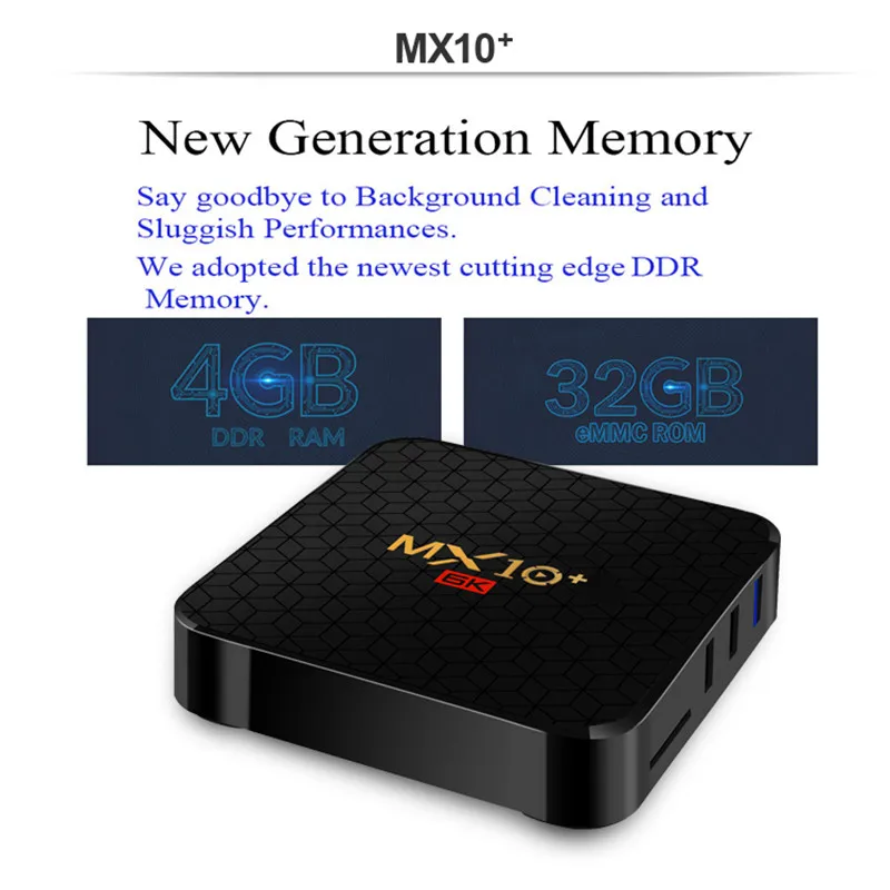 ТВ приставка MX10 PLUS 6K для Smart TV Android 9 0 4 ГБ 64 четырехъядерный Allwinner H6 BT4.0 2 4G/5G двойной