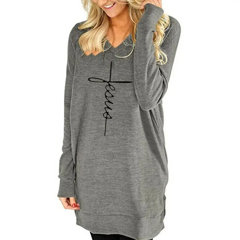 Women's V Neck Long Sleeve Baggy Casual T-Shirt Dress Loose Pullover Top Blouse
Women's V Neck Long Sleeve Baggy Casual T-Shirt Dress Loose Pullover Top Blouse