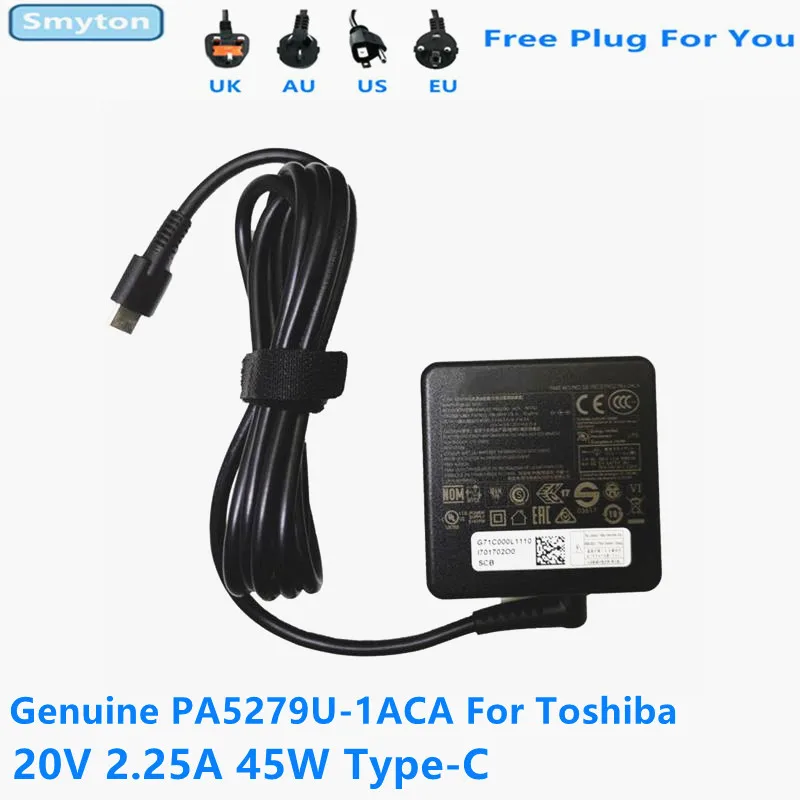 Оригинальные 20V 2.25A 45 Вт Тип C USB адаптер переменного тока Зарядное устройство для